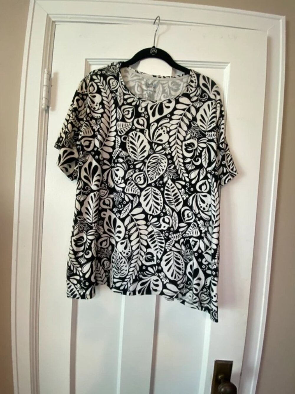 Womens croft & barrow black and white classic tee plus size 2XL